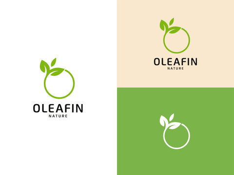 Initial Letter O with Leaf tree for evergreen logo design