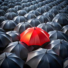 leadership-or-distinction-concept--red-umbrella-an