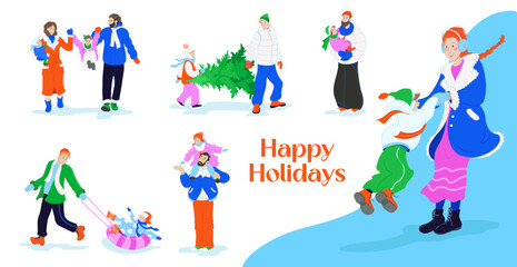 Set of Families in winter season