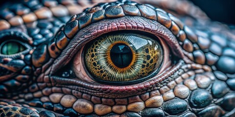 Captivating Close-Up of Reptile Eyes Showcasing Intricate Textures and Vibrant Colors for Nature and Wildlife Photography Enthusiasts