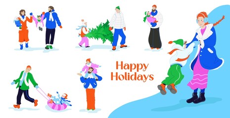 Set of Families in winter season