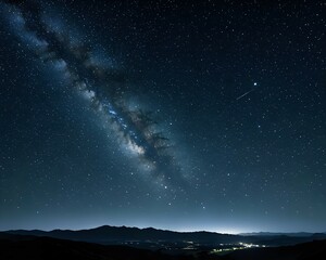 Fototapeta premium Deep space shining stars in night sky, constellation star field, galaxy