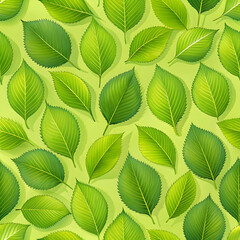 Obraz premium leaf pattern on green backdrop fresh springtime
