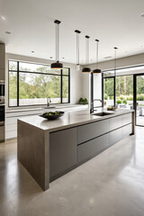 modern kitchen interior with furniture