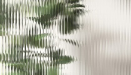 Fresh beautiful green tropical plant tree behind transparent fluted reeded glass in sunlight on white background for modern, luxury fashion, beauty, cosmetic, skincare, body care, hair care product 3D © Sue Tansirimas