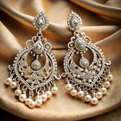 Statement chandelier earrings featuring intricate details