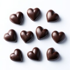 Fototapeta premium Detailed image of a heart-shaped chocolate against a white background