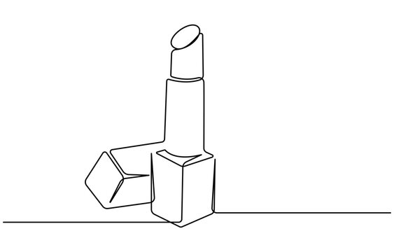 recommend clip art: Lipstick, continuous one line drawing, single line art. Continuous one line drawing of lipstick cosmetic. Lipstick single line vector illustration, Single line Drawing of a lipstick