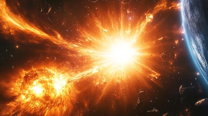 Space background with gamma ray bursts