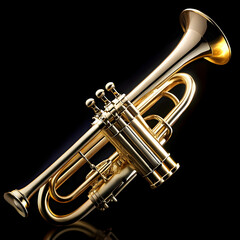Obraz premium A trumpet showcased against a white background