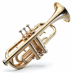 Obraz premium A trumpet showcased against a white background