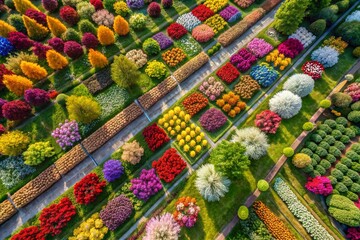 Captivating Drone Photography of 'Bltenpracht' Showcasing Vibrant Floral Landscapes in Stunning Detail and Colorful Patterns, Perfect for Nature Lovers and Floral Enthusiasts