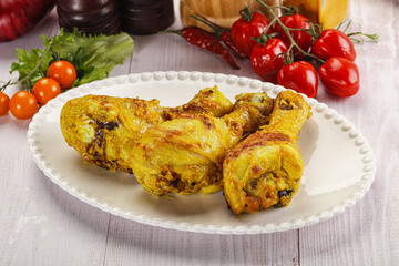 Roasted Chicken leg drumsticks with curry sauce