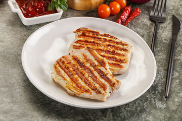 Tasty grilled pork meat steak