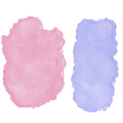 Purple Pink Abstract Watercolour Decor Shapes