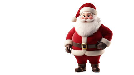 Fototapeta premium Santa Claus stands joyfully, ready for Christmas