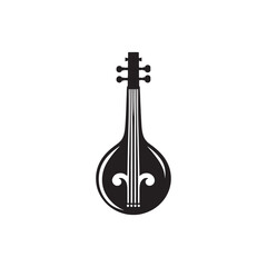 Saz Silhouette - Minimalist Saz Illustration - Vector Of Saz.