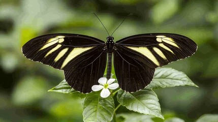 Enchanting Close-up of a Vibrant Butterfly on Delicate Flower in Lush Forest Setting - Ultra-Detailed Nature Photography