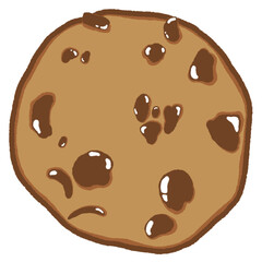Isolate chocolate chip cookie food icon.