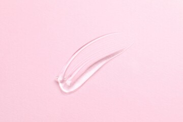 Gel texture swatches on color background. Close up of aloe vera skin care product 