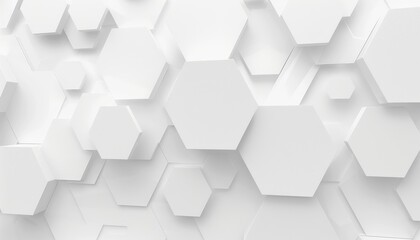 Abstract Geometric Pattern of White Hexagons