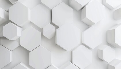 Fototapeta premium Abstract Geometric White Hexagon Pattern