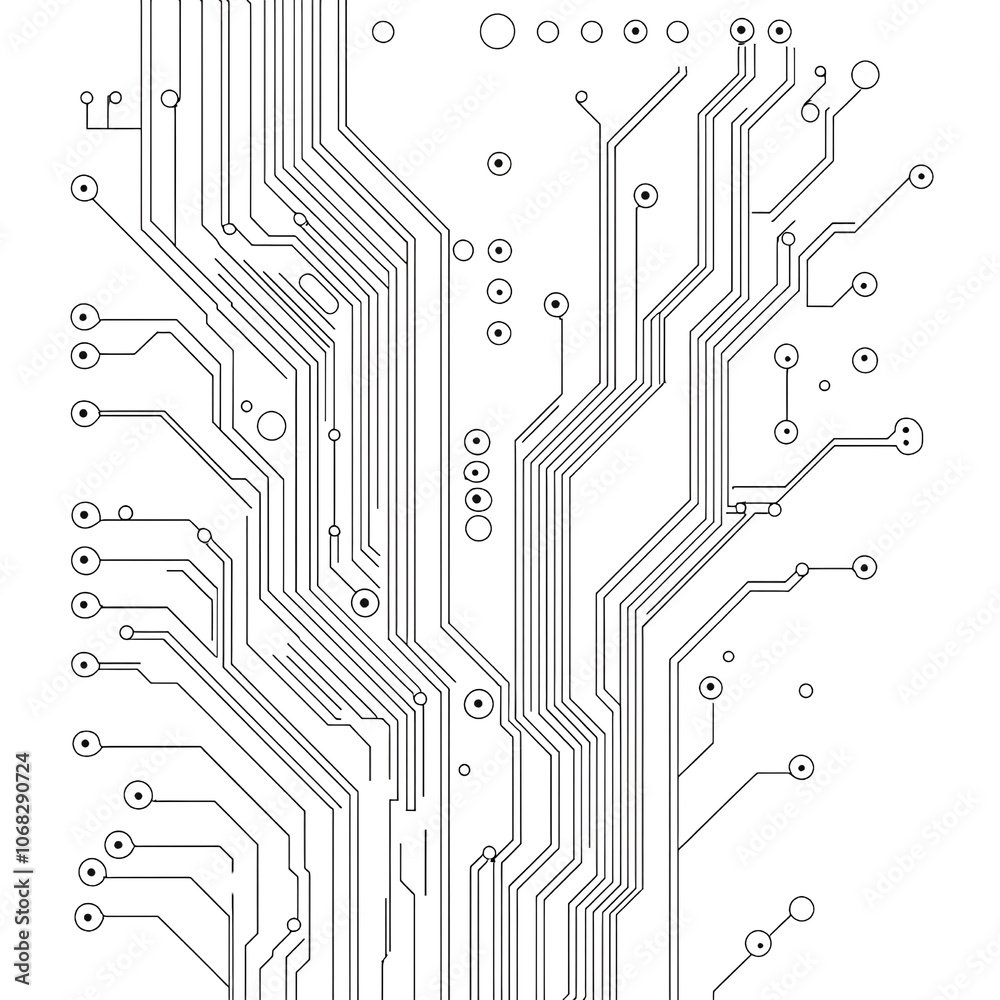 Aufkleber abstract tech background circuit board design electronics technology pattern lines connections (tran
