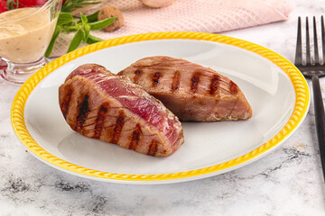 Delicous grilled tuna dish steak