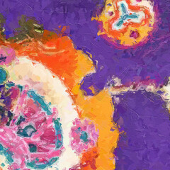 Oil paintings and various flowers such as roses, peonies, cats, and dogs are beautiful and stunning