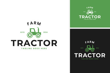 Tractor logo design for agriculture and farming vector illustration
