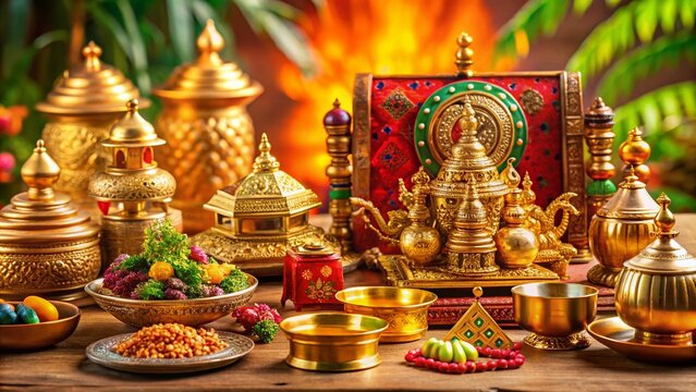 Captivating Product Photography of Vastu Sangrahalaya Artifacts Showcasing Traditional Indian Craftsmanship and Cultural Heritage in a Well-Lit Studio Setting