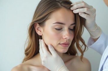 Obraz premium Beautiful young woman during a cosmetic procedure