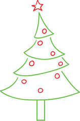 Isolated Christmas tree icon with star 1