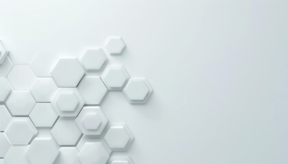 White Hexagon Pattern on a Light Grey Background
