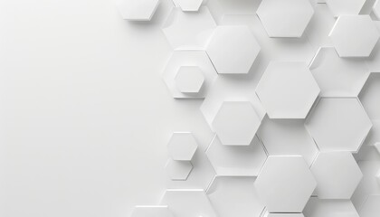 Abstract White Hexagonal Pattern Background