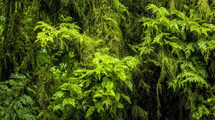 Nature's Intricate Beauty: Close-Up of Tree Bark and Moss Textures in Forest with Play of Light and Shadow