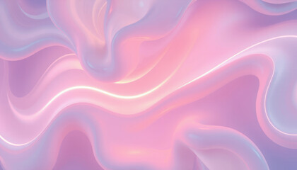 Obraz premium soft, fluid background in pastel pink and white hues, creating dreamy and serene atmosphere. smooth curves and waves evoke sense of calm and tranquility