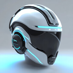 black and white helmet