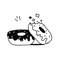 Vector of sweet donut with sprinkles, dessert, snack, bakery item