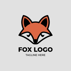 minimalist fox logo design