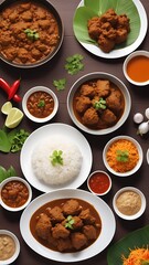 Delicious Randang dish, Food Made from Beef Stew and Coconut Milk with Various Herbs and Spices