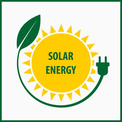 Solar energy design template. Vector illustration