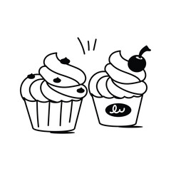 Sweet cupcake with frosting, ideal for desserts and celebrations