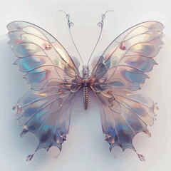 Fototapeta premium 3d rendering of a butterfly on a white background. Computer digital drawing. 