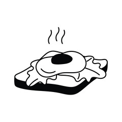 Tasty sandwich with layers, fast food concept icon