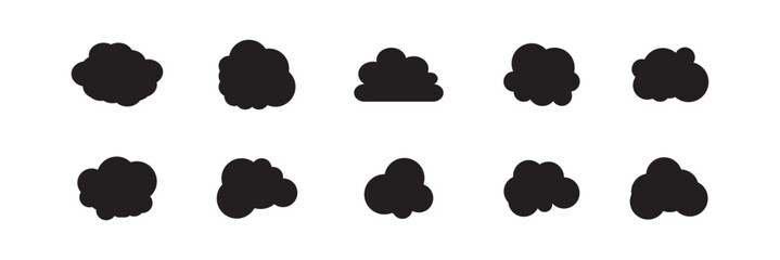 Cloud icon set - vector. cloud symbol in line and glyph style. Vector illustration