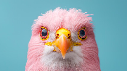 Close-Up Front View of Pink Hawk | Exotic Bird of Prey, Vibrant Plumage, Wildlife Photography, Rare Species, Nature&rsquo;s Beauty