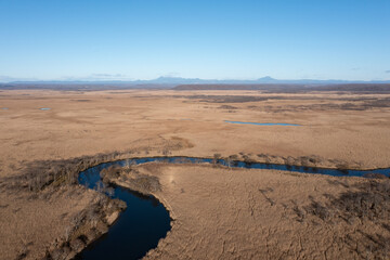 秋の釧路湿原ドローン空撮