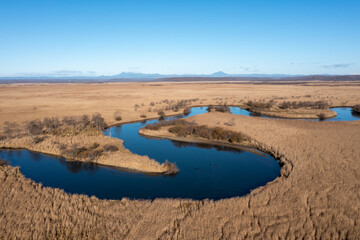 秋の釧路湿原ドローン空撮