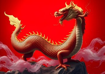 Obraz premium Chinese' Day with big Dragon with China Dragon, for China' Day.